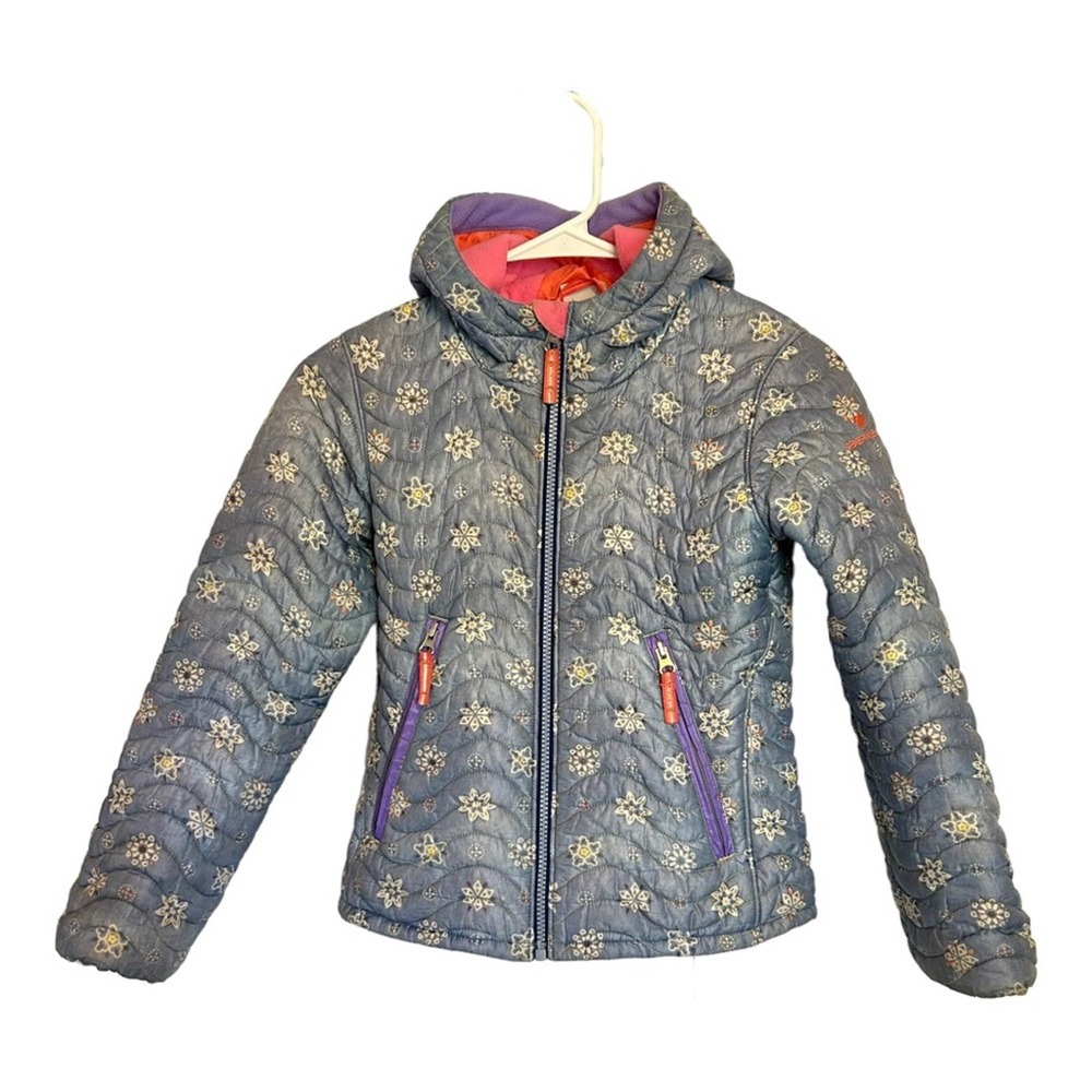 Obermeyer Kids Jacket - Blue with Snowflake Pattern